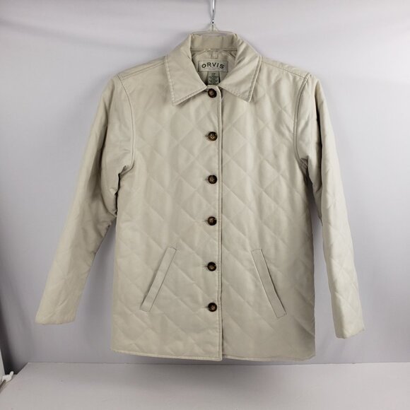 Orvis XSP Cream Off White Quilted Jacket Womens Hunter Sport Field Petite Coat - Picture 1 of 15